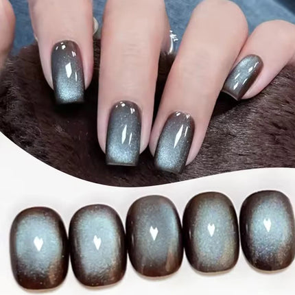 MN 10ml 1-12pcs 2025 Autumn Blue Brown Cat Eye Gel Nail Polish Popular Flash Chocolate Glass Beads Nails Black Nails Christmas