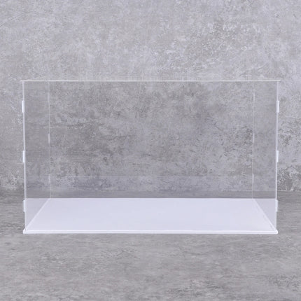 White Base Assembled Glue Free ClearAcrylic Display Case Box Dust Cover Storage for Art Decor Figure Toys L30-60 W30-60 H10-65cm