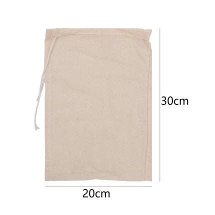 6/1x Reusable Cotton Filter Cloth Drawstring Nut Bag Strainer Tofu Cheese Milk Coffee Filter Home Kitchen Dining Bar Gadgets