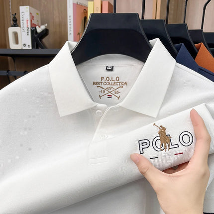 Summer Cotton Short Sleeved T-shirt for Men, 2026 New High-end Brand, Business Casual Pony Embroidery Polo Shirt