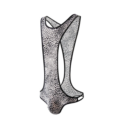 Leopard Men's Bodysuits Building Shapers Tights Men Singlet Underwear Bikini Sexy Men T-Back Jumpsuit Stretch Thongs Jockstrap