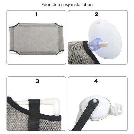 Cat Hammock Window Bed, Double-Decker Tunnel with Suction Cups, Hanging Sunny Seat for Kittens, Winter Wall Mount Pet Sofa