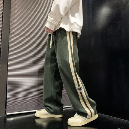 High Street Casual Pants Men Wide-leg Straight Corduroy Trousers Spring Autumn Fashion Jogger Couple Streetwear new sweatpants