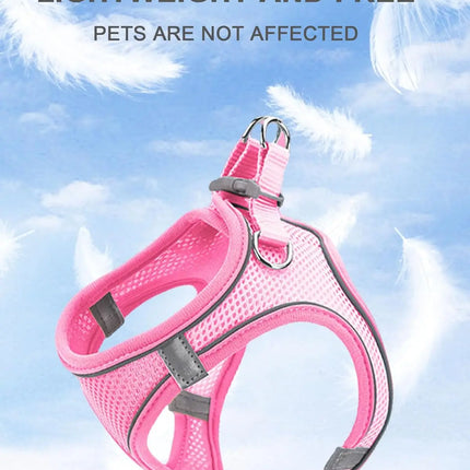 Soft mesh dog chest strap, suitable for training walks, adjustable dog vest, suitable for small and medium-sized dogs and cats