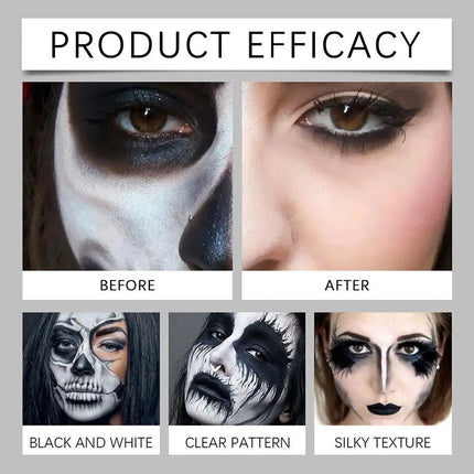 Halloween Black And White Makeup Foundation Cream Concealer White Halloween Zombie Cosplay Face Make-Up 1set Cream Face H4V0