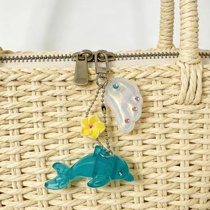 Y2K Dolphin Keychain Vintage Alloy Charm For Bag Purse Backpack XX9C