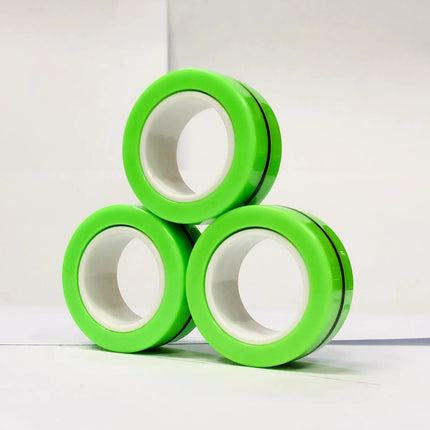 3pcs Fidget Toy Set Finger Magnetic Rings Colorful Adult Magnets Spinner Rings for Relieve Stress Anxiety Relief Therapy