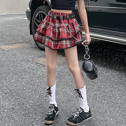 1pc 2026 new summer street American children set teenager Girls Clothes blouse shirt or checked JK pleated Skirt 4 8 10 12 Year