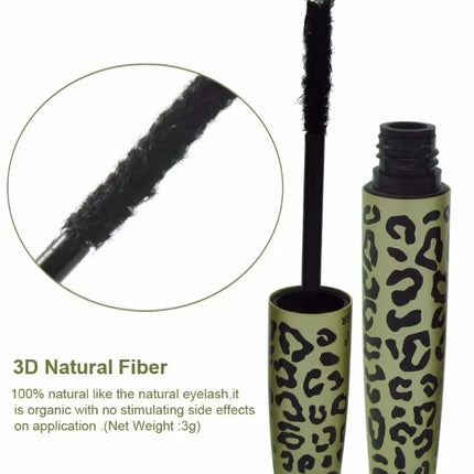 1 Set / 2 Pcs High Quality Love Alpha 3D Fiber Lashes Mascara Rimel Makeup Set Maquiagem Wild Leopard Waterproof Double Mascara