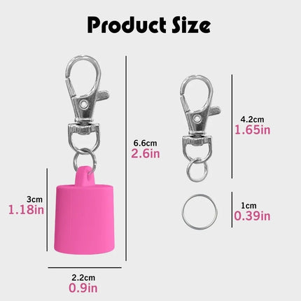 New Silicone Lip Balm Keychain Cap Makeup Tool Accessories Key Ring Lipstick Storage Cap Bag Pendant Lip Gloss Keychain Cap