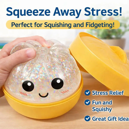 Glitter Dumpling, Glitter Dumpling Squishy Box Dumplings Squishy Anxiety Relief Fidget Soft Squeeze Decompression Dough