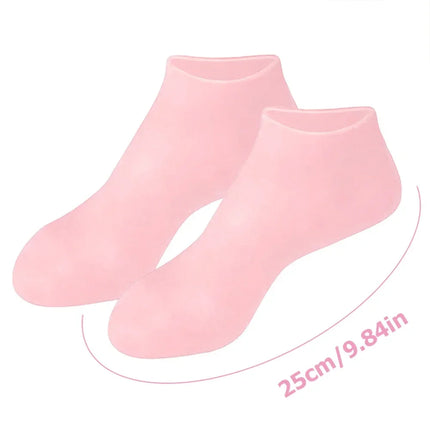 2 Pack Moisturizing Silicone Gel Socks for Dry Cracked Feet Nourishing Skin Lubricating Foot Care Massage Socks Manicure Tools