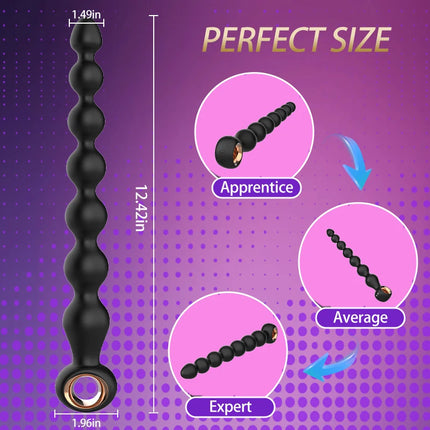7 Beads Ribbed Silicone Anal Butt Plug Vibrator 10 Vibration Dildo Male Prostate Massager Adult Sex Toys For Men Women Couple