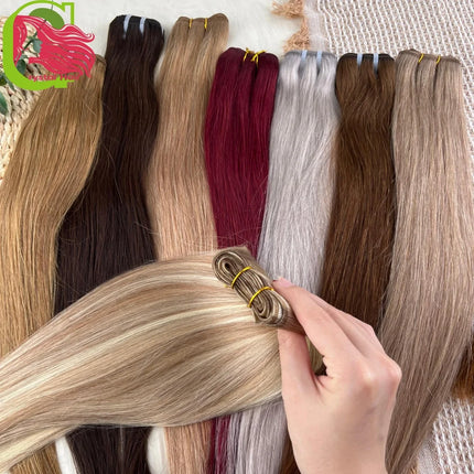 Super Full Drawn Vietnam Weft Hair Highlight Color Human Hair Bundles bone Straight Hair Weave Mixed Color Piano Color Bundles