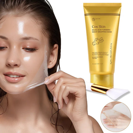 Kojic Acid Turmeric Overnight Wrapping Peel Off Mask Nourishes Hydrolyzed Collagen Glowing Skin Skin Firmnes Women Skincare
