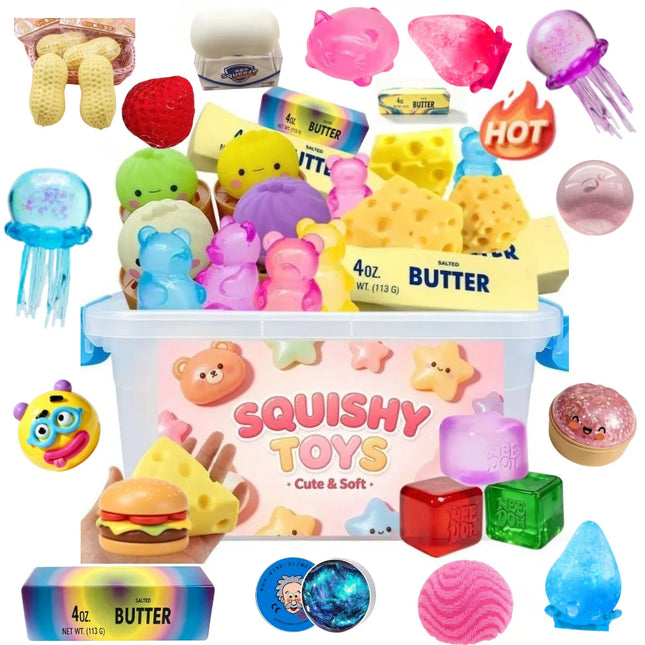 Multi Slow Rising Squishy Blind Box Fidget Toys Random Food Squishy Set Cheese Bun Dumpling Bread Bear Stress Relief Toys