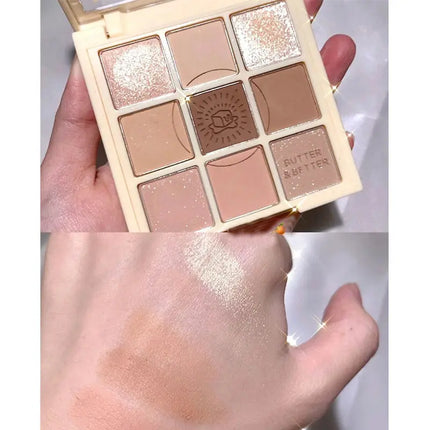 DIKALU Nine Color Eyeshadow Tray Nine Palace Grid Matte Pearl Summer Milk Tea Purple Peach Pink Fresh Niche