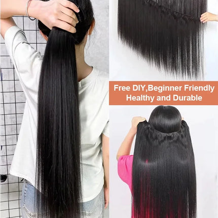 26 28 30 40 Inches Straight Human Hair Bundles Brazilian Raw Remy Weave 100% Unprocessed Extension Weft Natural Black For Women