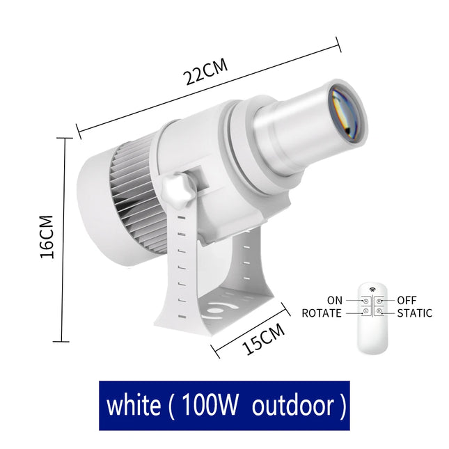 Custom Led HD Gobo Logo Projector Indoor Outdoor Ip67 Waterproof Rotating Advertising Image Projection Light For Floor Wedding