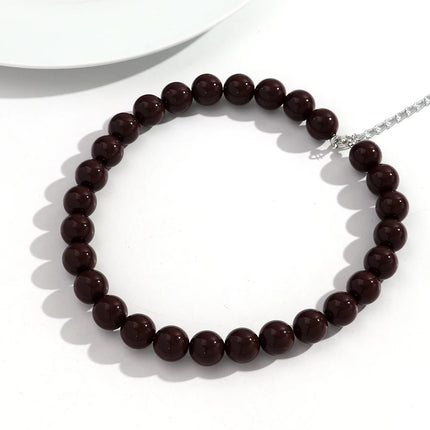 Boho Colorful Acrylic Big Ball Bead Chain Necklace Trendy Handmade Round Choker Necklaces for Women Man Statement Jewelry Gift