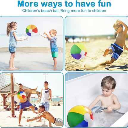 3pcs Summer Inflatable Beach Balls Rainbow Striped Inflatable Pool Balls for Pool Party & Beach Games Adults Kids Outdoor Play