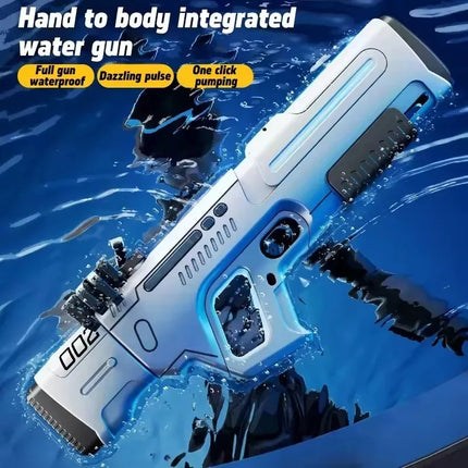 Pulse Continuous Firing Watergun Electric Water Gun Powerful Water Spray Large Capacity Automatic Water Absorption Squirt Gun