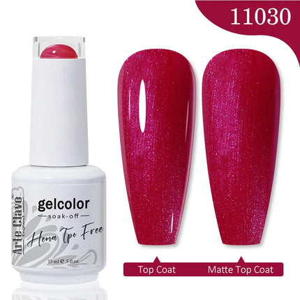 Arte Clavo Red Brown Gel Nail Polish 15ml Autumn Series Base Top Coat Soak Off UV Gel Semi Permanent Varnishes Design Nail Art