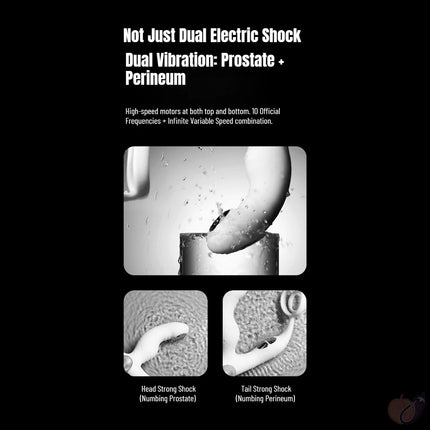EMS Electric Shock Prostate Massager with Heat Dual Motor Wireless Remote Anal Vibrator Perineum Stimulator Sex Toys for Men