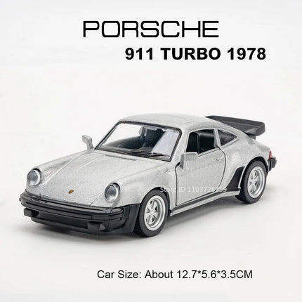 1:36 Porsche 911 Turbo 1978 Model Toy Cars Alloy Diecast AE86 Miniature Vehicles Doors Opened Pull Back Exquisite Interior Gifts