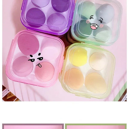 4pcs Makeup Sponge Cosmetic Puff Dry and Wet Combined Cosmetic Egg Women Foundation Powder Puff Bevel Cut Makeup Sponges