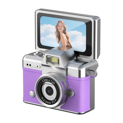 1.47 Inch Screen Thumb Keychain Camera 180° Flip Screen Neck Strap Design Retro CCD Mini Digital Camera Support Memory Card