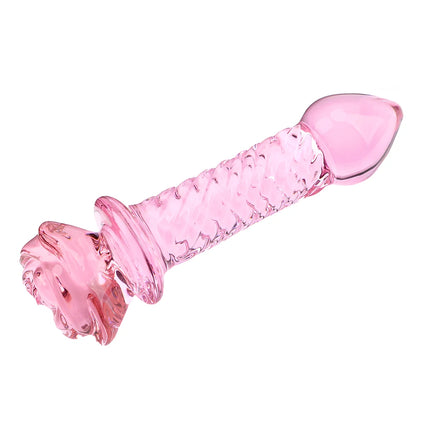 Sexy Rose Anal Beads Glass Butt Plug for Women Vaginal Dilator Dildos Female Masturbator Erotic Products Sex Toys Adults Men 18