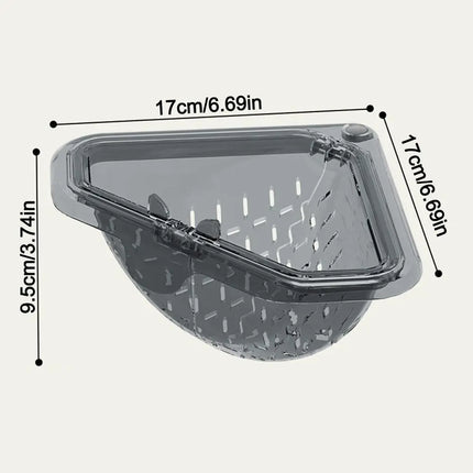 Separate Anti-leak Sink Drain Basket Filter Quickly Triangle Kitchen Sink Filter Strainer Magnetic Badge Holder