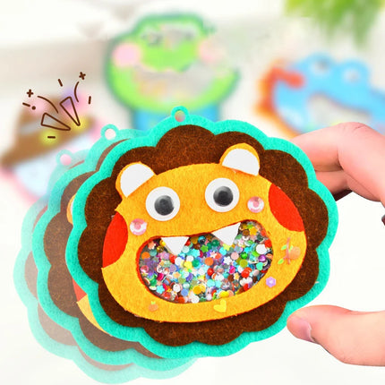 Creative Sequin Shaker Halloween Animal Pendant Handmade Craft Material Kits Kindergarten Kids Practice Ability Learning Toys