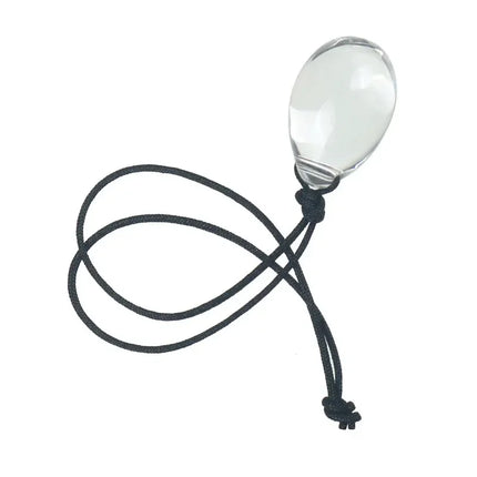 Small to Large Oval Beaded Anal Plug with Reinforced Rope Pull Ring - Transparent Glass Anal Trainer for BDSM Play and Personal