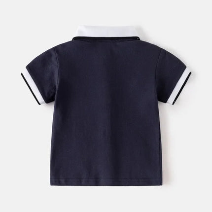 HoneyCherry Children's Short-sleeved T-shirt New Boys Polo Shirt Baby Half-sleeve Embroidery Tops Kids Designer Clothes
