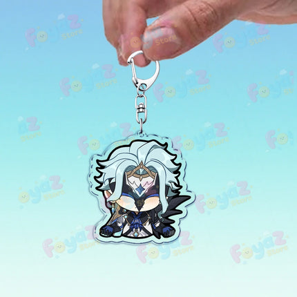 Cute Cartoon Dottore Keychains for Accessories Game Gamer Anime Jewelry Keyrings Chibi Charm Friends Gifts