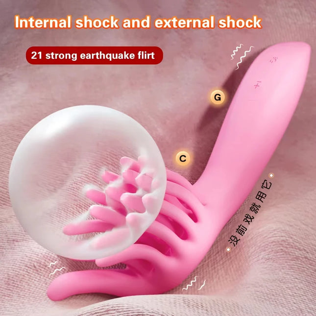 21 Frequency Brush Vibrator Masturbation Stick for Teasing Female Clitoris G-Spot Stimulator Adult Sex Toys Female Masturbators