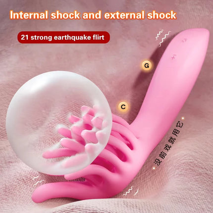 21 Frequency Brush Vibrator Masturbation Stick for Teasing Female Clitoris G-Spot Stimulator Adult Sex Toys Female Masturbators