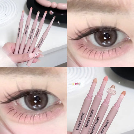 Double Head Lying Silkworm Pen Waterproof Lasting Matte Pearl Fine Brightening Shadow Pen Under Eyelid Outline Eyeshadow Pencil