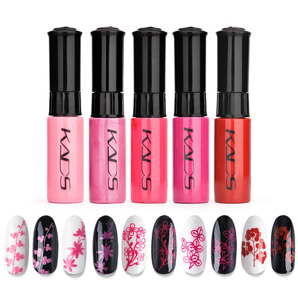 4/5PCS/Kit Colorful Nail Stamping Polish With Stamper Template Art Decoration Nail Polish Lacquers Manicure Varnishes Tools