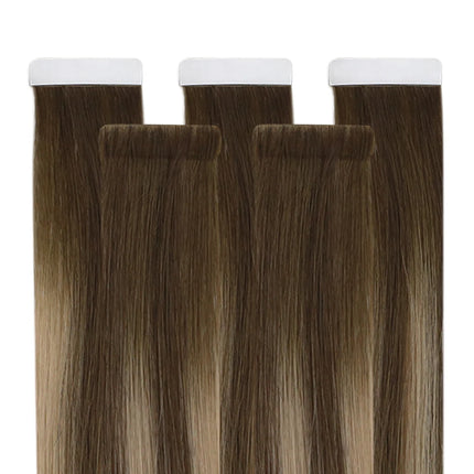 Moresoo Tape in Human Hair Virgin Extensions Injected 12 Months 2.5G/PCS Double Drawn Natural Straight Invisible Brazilian Hair