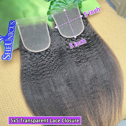 Kinky Straight 4x4 4x6 5x5 13x4 Transparent Lace Closure #1B Natural Color Bleached Knots Lace Frontal Raw Virgin Human Hair