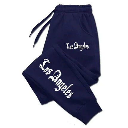 Los Angeles City Letter Print Men'S Women'S Trouser Loose Jogging Pant Fit Running Trousers Warm Jogger Casual Sweatpants Couple