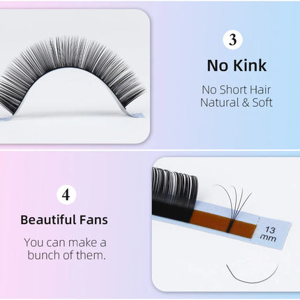 Rujade All Size L L+ LC LD LU(M) Curl Individual Eyelashes Extensions Natural Faux Mink Russian Volume Eyelashes Makeup Cilia