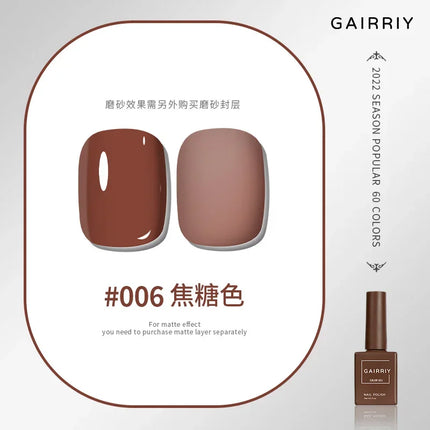 Gairriy 15ml Gel Nail Polish 60 Colors Glitter Soak Off UV LED Semi-Permanent Varnish Nail Art Salon Nail Polish Free Shipping