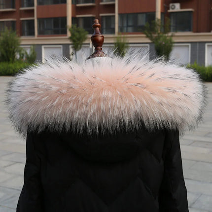 Natural Real Raccoon Fur Collar winter women Down Coat Hood Decor Fur Trim Warmer Fur Scarf Ladies Genuine Luxury Shawls