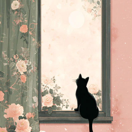 Japandi Black Cat Poster Minimalist Asian Cat Prints Canvas Painting Minimalist Japanese Wall Art Pictures Home Room Decoration