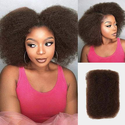 Brazilian QVR Afro Kinky Bulk Human Hair For Braiding Dreadlock Hair 50g/pc Virgin Natural Brown Remy Human Hair Debut Extension