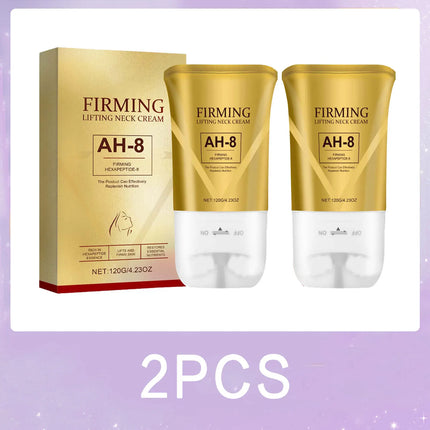 Ah-8 Tightening Neck Cream with Roller Contains Hexapeptide, Moisturizes, Tightens, Lifts Sagging Skin, and Repairs Wrinkles. Neck Lotion.